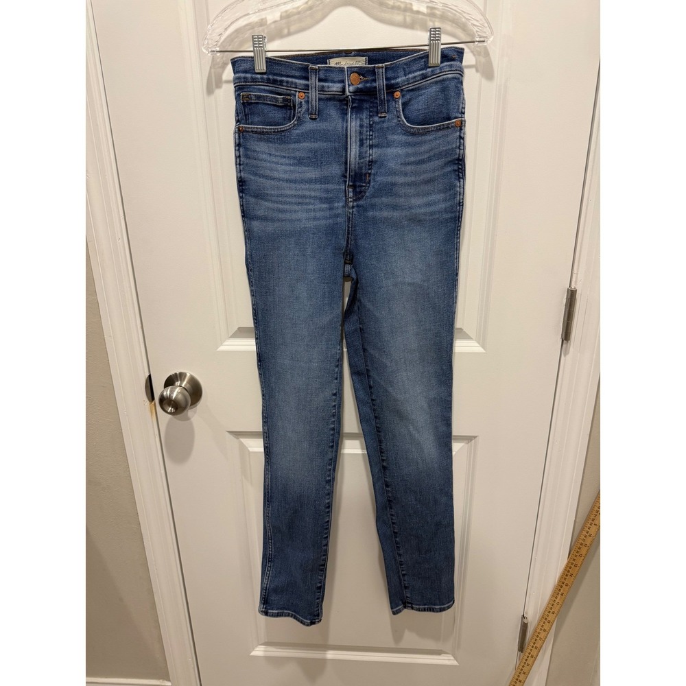 Madewell Womens Jeans Stovepipe High Rise Medium Blue 27 Tall